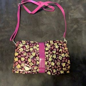 Vera Bradley Womens Clutch Crossbody Bag Small Purple Floral